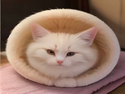 兔子角色抱着橘猫在阳台晒太阳的萌宠日常插画,画面温馨可爱