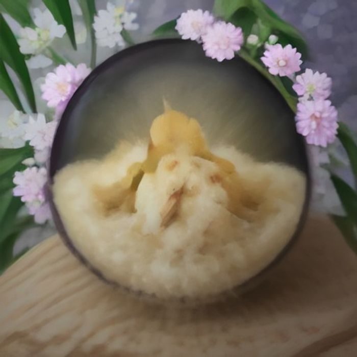 拟人化兔子角色在樱花树下手持画笔的国风写真插画，色彩柔和层次丰富